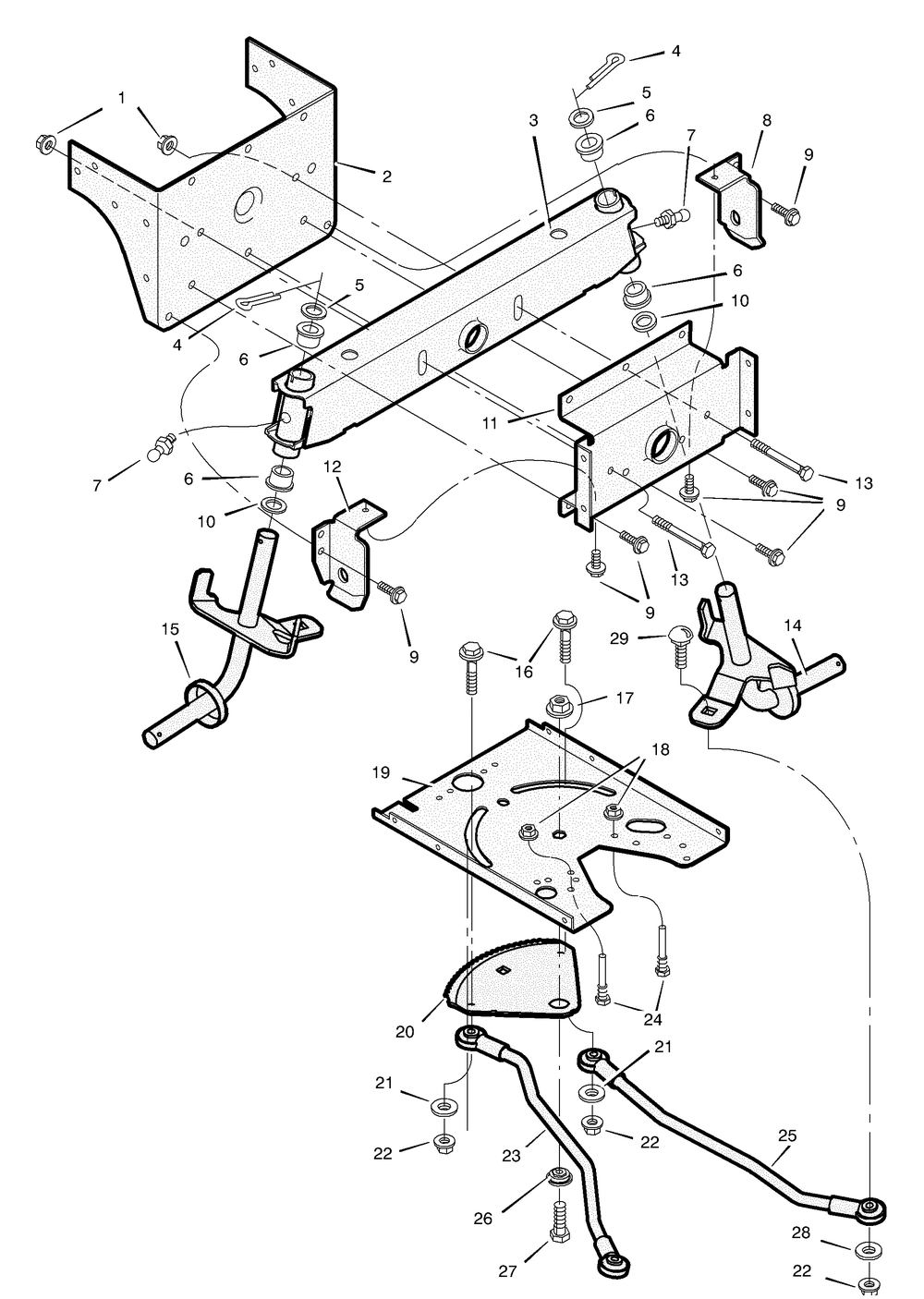 Front Axle Diagram and Parts List for 425638X692A 2003 Briggs and Stratton Lawn Tractor